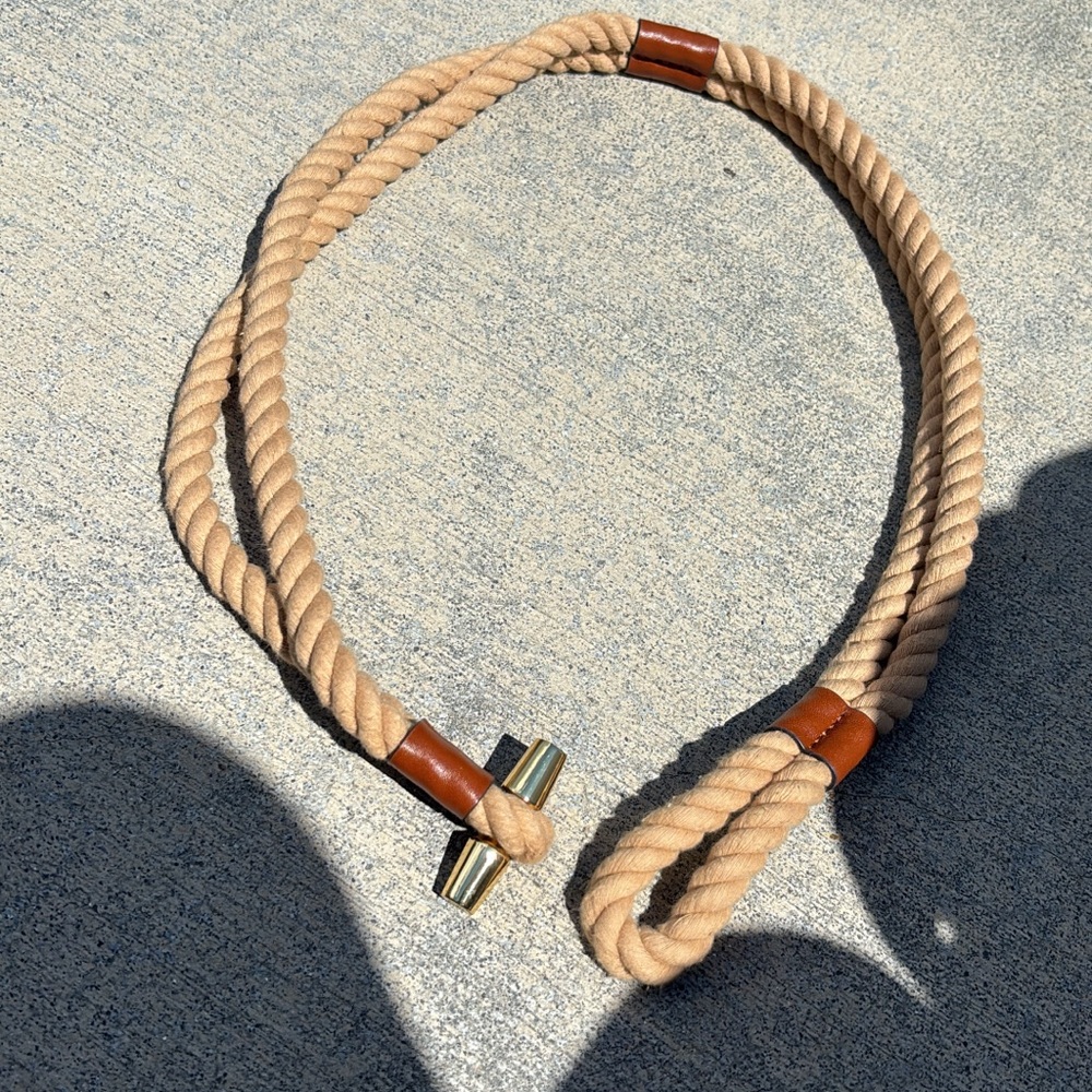 Ralph Lauren toggle Rope Belt with Brown Accents